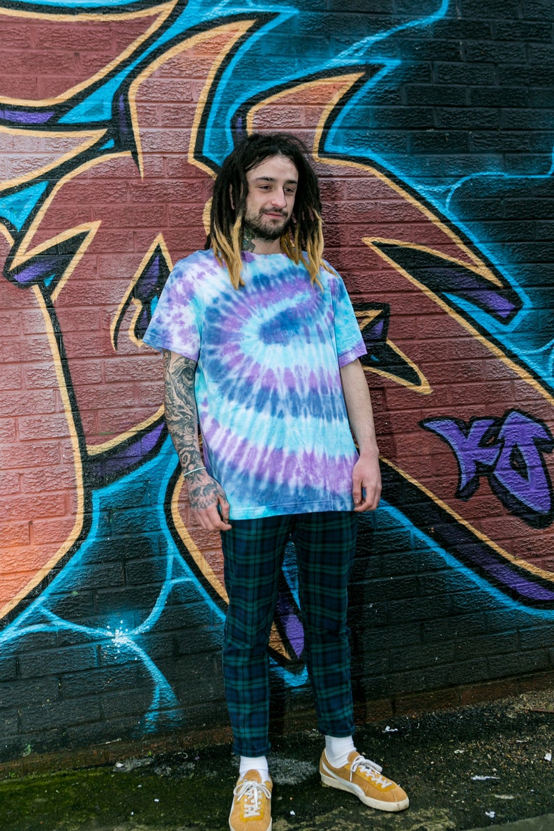 mens purple tie dye shirt