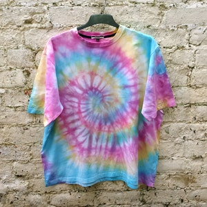 Hippie Pastel Rainbow Tie Dye Shirt Unisex Tshirt ALL SIZES AVAILABLE Festival Fashion Boho Pastels Hippy Clothing Fashion image 2