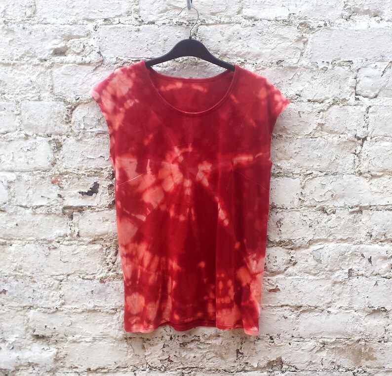 T Shirt Tie And Dye Javel Eau de Javel Tie Dye Tshirt rouge Tie Dye pour sadapter à la | Etsy