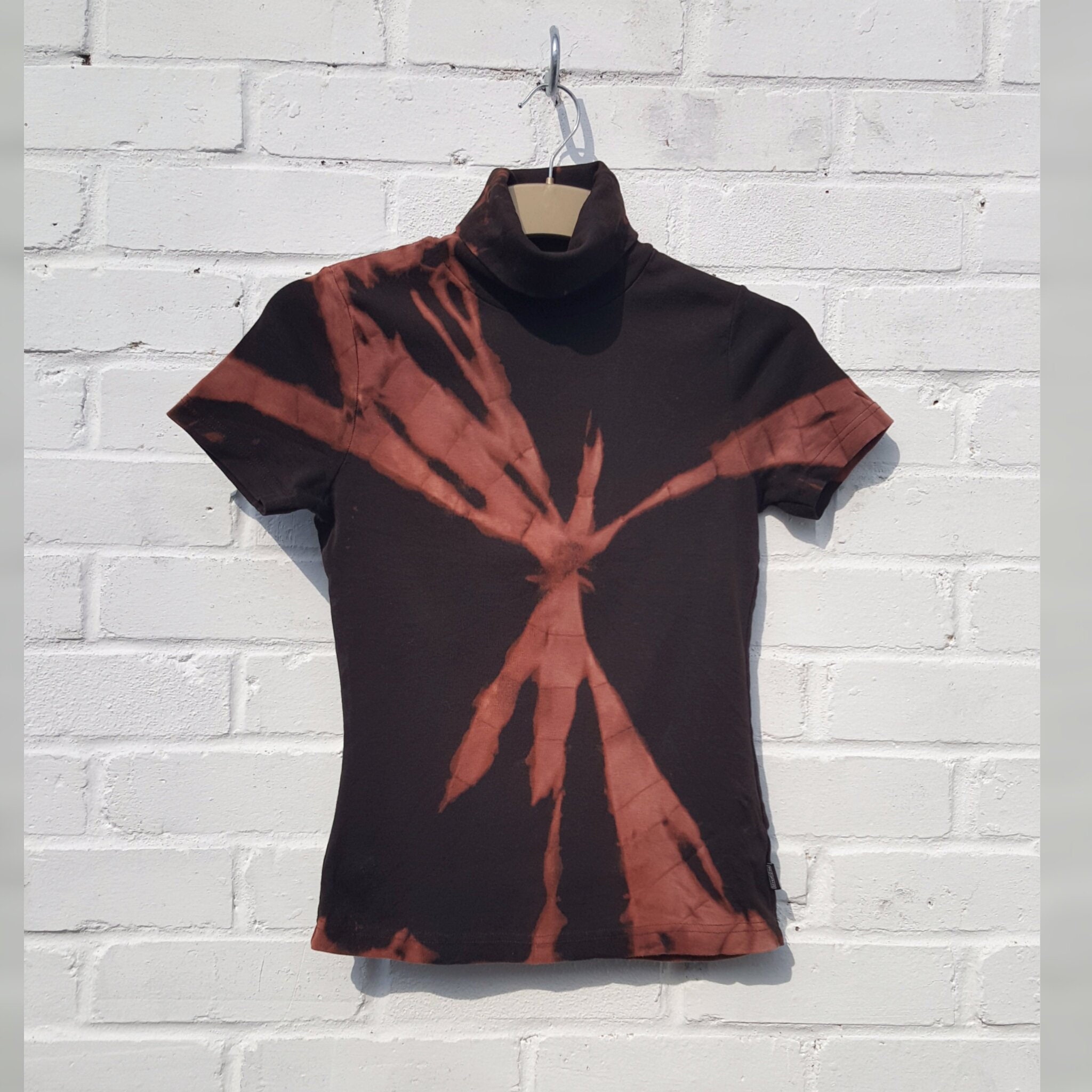 Image of Bleach Tie Dye Turtleneck Sweater To Fit Uk Size  Or Us