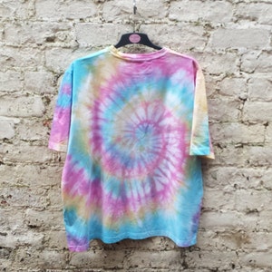 Hippie Pastel Rainbow Tie Dye Shirt Unisex Tshirt ALL SIZES AVAILABLE Festival Fashion Boho Pastels Hippy Clothing Fashion image 4