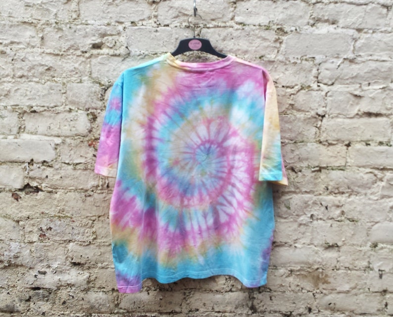 Hippie Pastel Rainbow Tie Dye Shirt Unisex Tshirt ALL SIZES AVAILABLE Festival Fashion Boho Pastels Hippy Clothing Fashion image 4