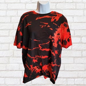 Red Bleach Tie Dye T-shirt | Unisex Grunge Fashion | Vegan Friendly Dyes