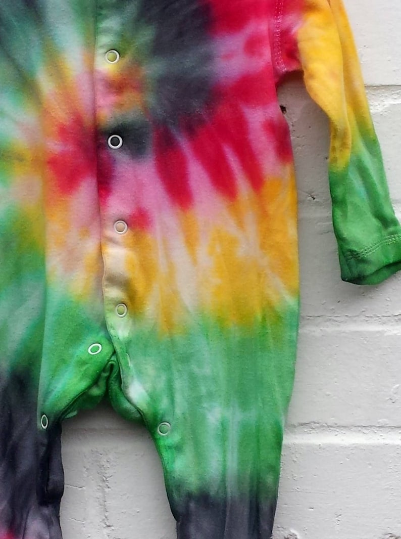 Rasta Baby Tie Dye Sleepsuit ALL SIZES Hippie Babies Baby Etsy UK
