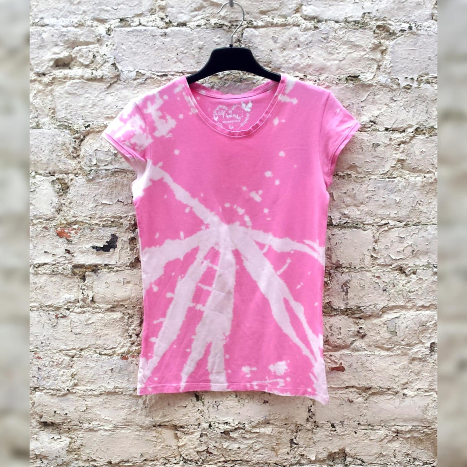 bleach tie dye pink shirt