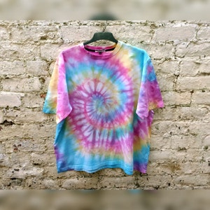 Hippie Pastel Rainbow Tie Dye Shirt Unisex Tshirt ALL SIZES AVAILABLE Festival Fashion Boho Pastels Hippy Clothing Fashion image 1
