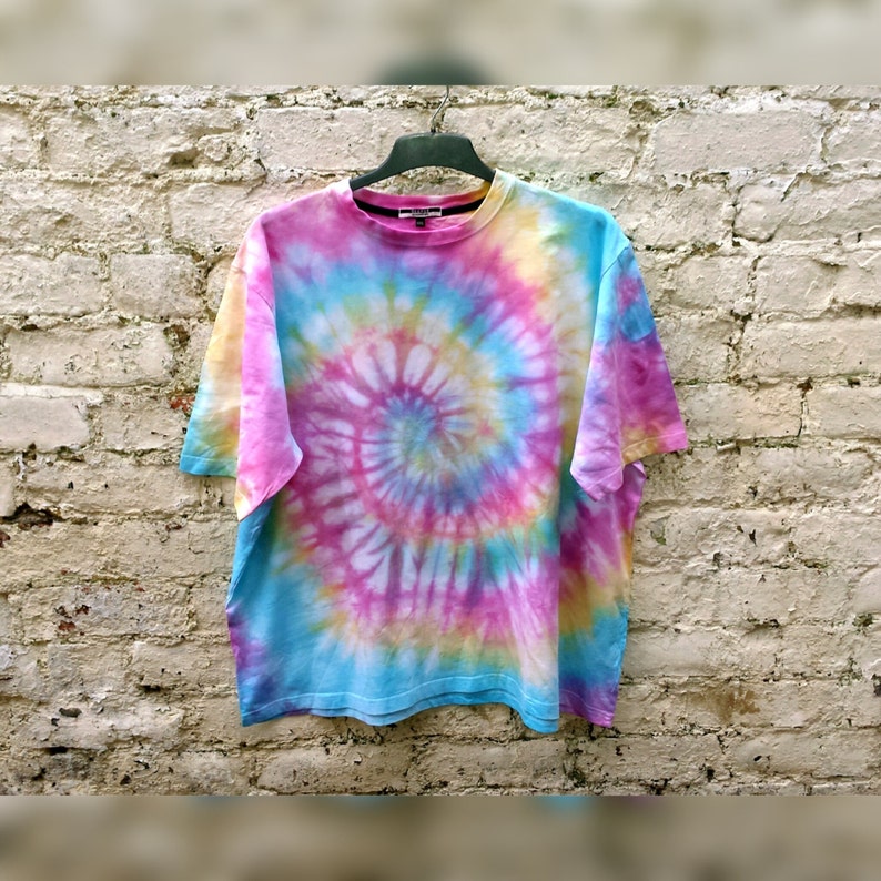 Hippie Pastel Rainbow Tie Dye Shirt Unisex Tshirt ALL SIZES AVAILABLE Festival Fashion Boho Pastels Hippy Clothing Fashion image 1