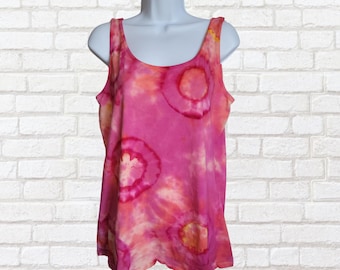 Canotta tie-dye rosa e gialla