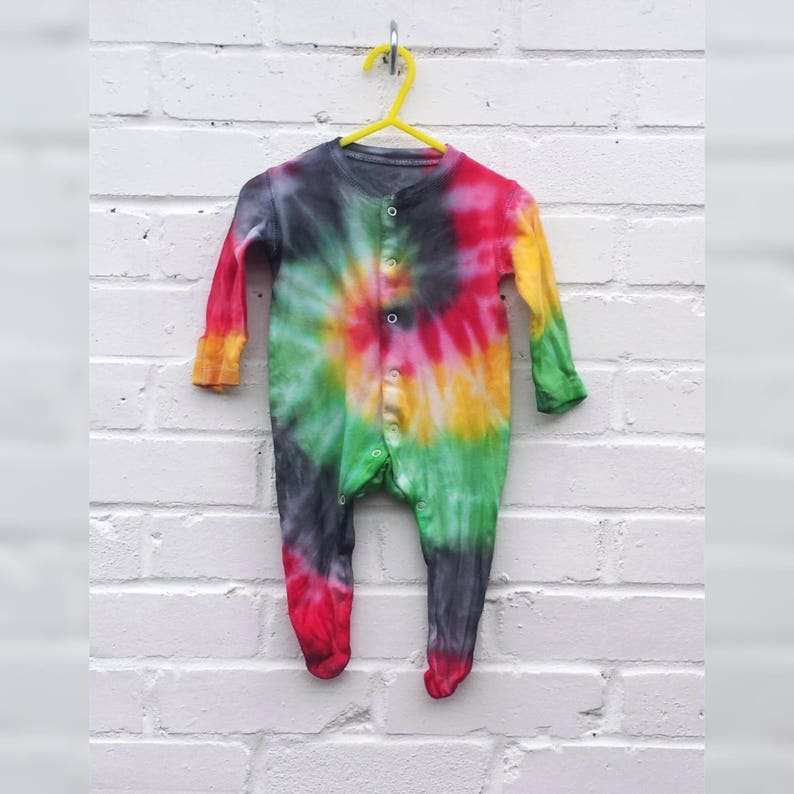 Rasta Baby Tie Dye Sleepsuit ALL SIZES Hippie Babies Baby Etsy UK