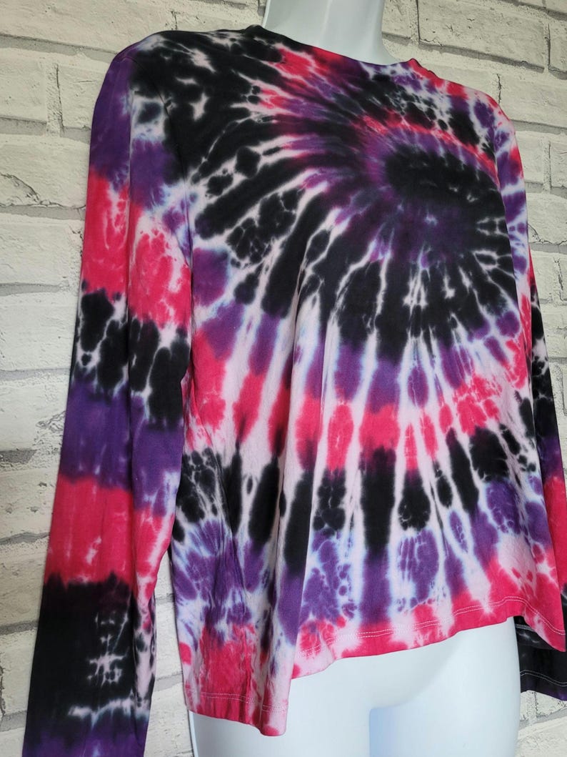 Long Sleeve Style Tie Dye Shirt | Organic Cotton | Moody Purple & Pinks