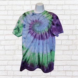 Vibrant Tie Dye Tee | Green Purple & Blue