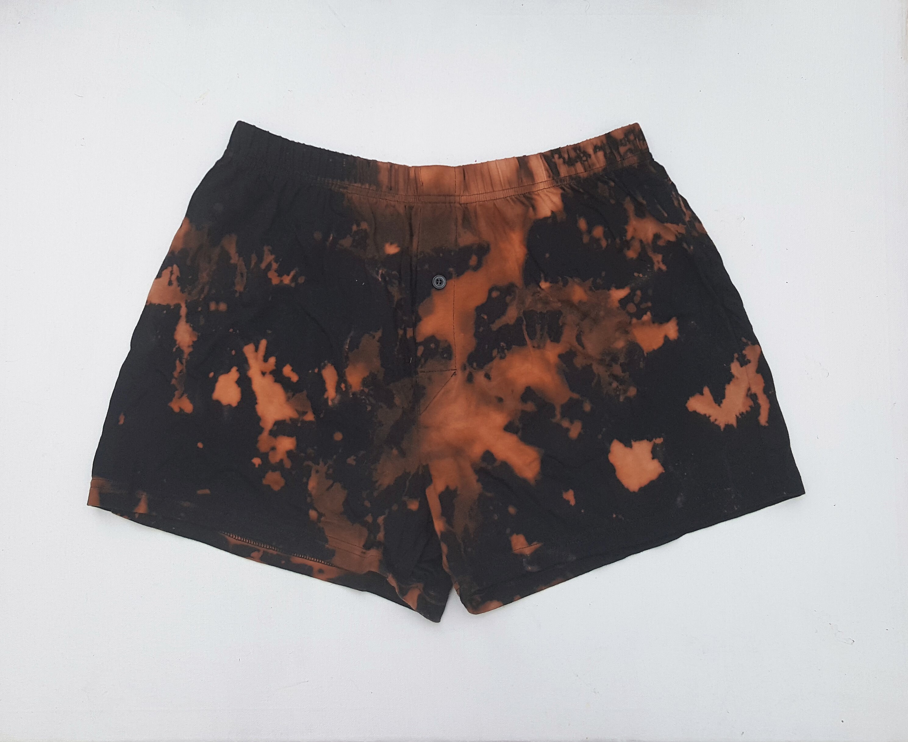 Image of Acid Wash Men's Boxer Shorts Black & Orange