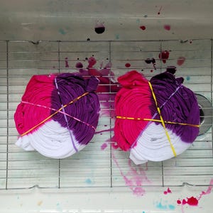 Hand dyed in small batches using eco-reactive, vegan friendly dyes.