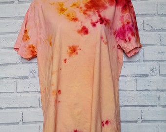 Orange Peach & Pink Tie Dye Shirt Unisex size M