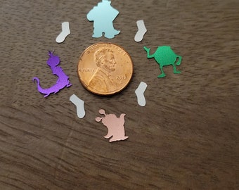 We Scare Because We Care-monster shaped glitter, confetti, sully, mike, boo, scream, monsters, scary, randall, scare school, incorporated