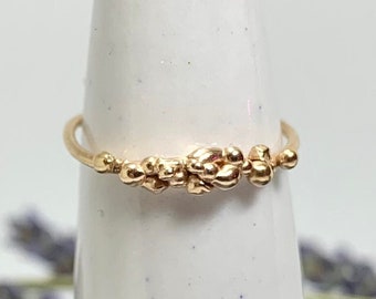 Rose Gold Ring, 14 Karat Rose Gold Thin Pebble Ring, Gold Ring, Stackable Rose Gold Ring, Handmade Ring, One Of A Kind Ring, Bridesmaid Gift