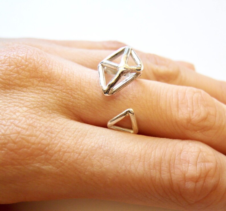 Handmade Jewelry Sterling Silver Ring Silver Jewelry Adjustable Ring Handmade Ring Sterling Silver Adjustable Geometric Ring
