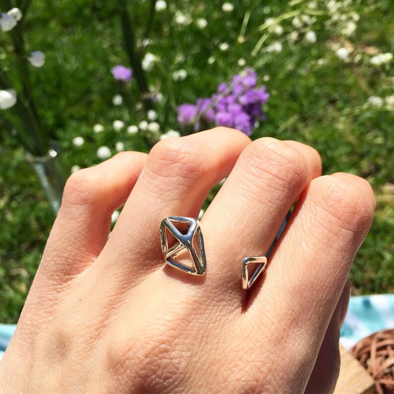 Handmade Jewelry Sterling Silver Ring Silver Jewelry Adjustable Ring Handmade Ring Sterling Silver Adjustable Geometric Ring