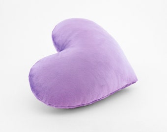 Lavender Plush Heart Shaped Decorative Throw Pillow Valentines Day Gift