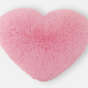 Fluffy Pink Heart Shaped Decorative Pillow Send a Hug Valentine's Day Gift for Her Small Size image 2