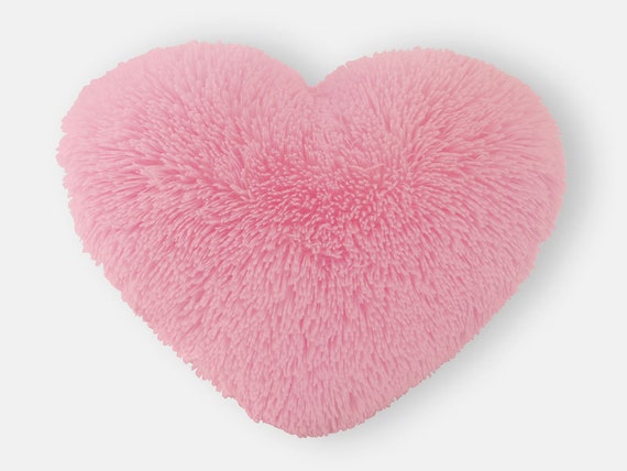Fluffy Pink Heart Shaped Decorative Pillow Send a Hug Valentine s Day Gift for Her Small Size Etsy