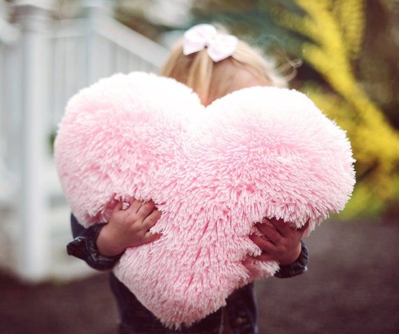 Fluffy Pink Heart Shaped Decorative 