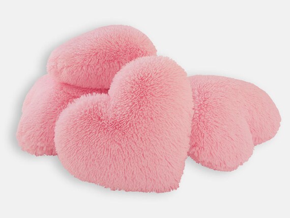 Fluffy Pink Heart Shaped Decorative Pillow Mother S Day Etsy