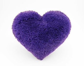 Fluffy Purple Heart Shaped Decorative Pillow Home Decor - Small Size Valentine's Day Gift For Her