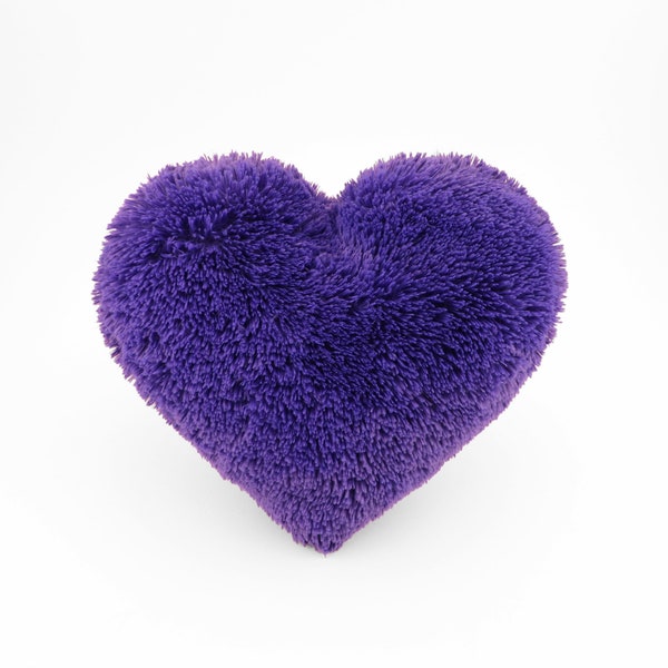 Fluffy Purple Heart Shaped Decorative Pillow Home Decor - Small Size Valentine's Day Gift For Her