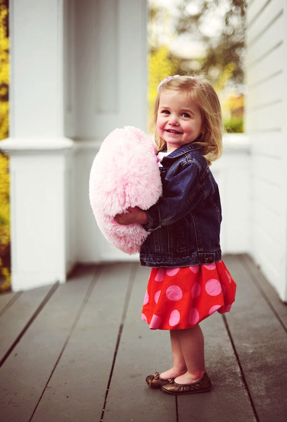 Fluffy Pink Heart Shaped Decorative Pillow Send a Hug Valentine's