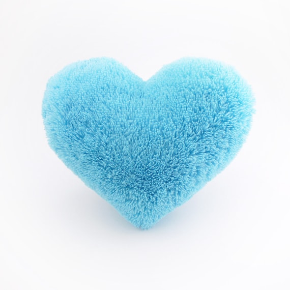 blue heart pillow