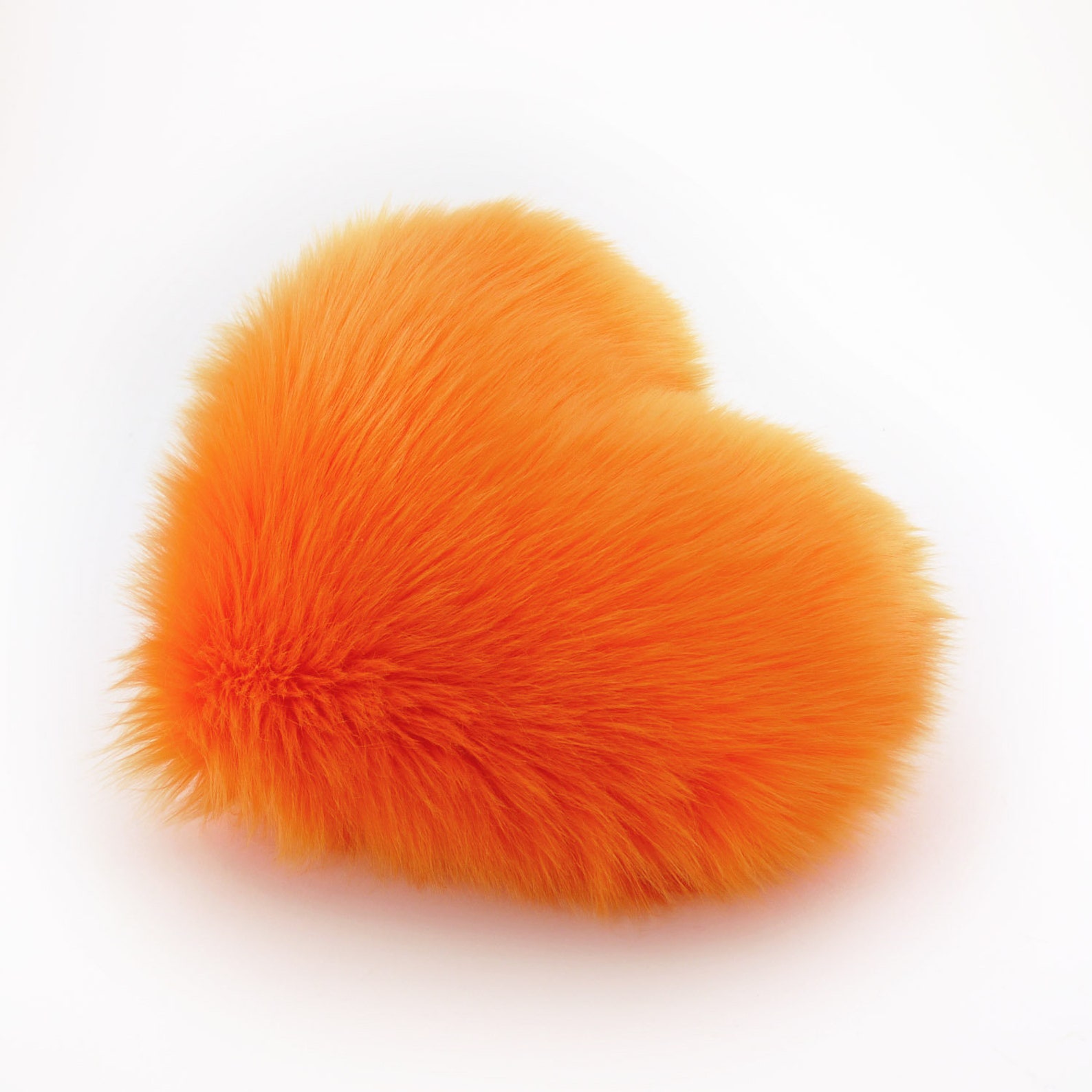 Orange Heart Shaped Decorative Pillow Faux Fur Home Decor - Etsy