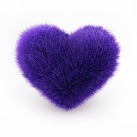 Purple Heart Shaped Decorative Pillow Faux Fur Home Decor Etsy