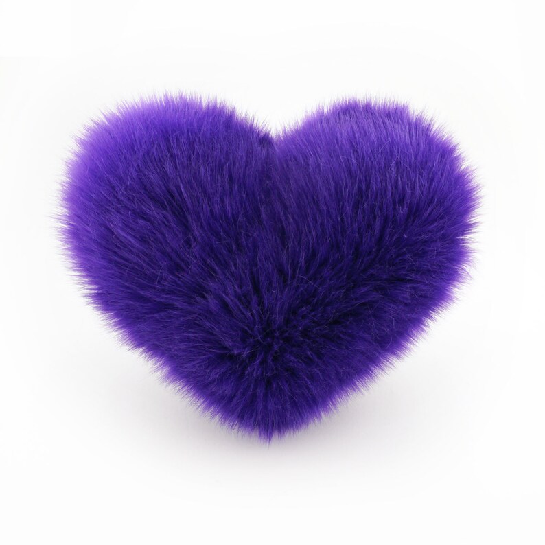 Purple Heart Shaped Decorative Pillow Faux Fur Home Decor Etsy 日本