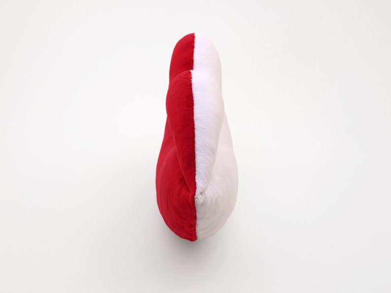 White and Red Team Spirit Smooch Lips Shaped Pillow 17 x 9 inches image 3