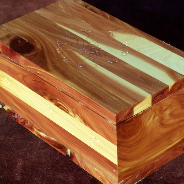 Cute hand carved accents cedar box