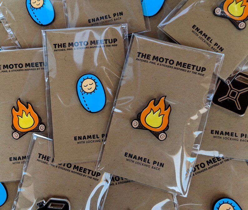 Campfire Enamel Pin with Locking Back