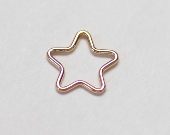 14k Gold Filled 11mm 20 gauge Star Link, Stars, Celestial Charms, Pendant, GF-798