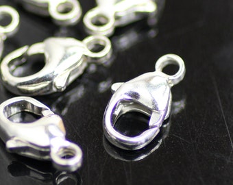 Sterling SIlver Clasps for Jewelry Making, Trigger, Lobster Claw, 6mm x 11mm, Choose Quantity, ST-59