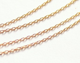 0.9mm Delicate Stringing Cable, Dainty 14K Gold Filled Chain by the Foot,  Made in USA, GFC-1
