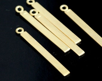 Matte Gold Bar Pendants, 22K Gold-Plated Sterling SIlver, Stamped 925, 25.2mmx 2.5mm, Drop Charms, Minimal Jewelry, 22-62