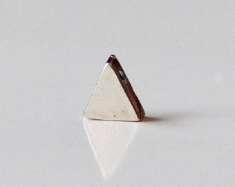 SilverTriangle Charm, Sterling Silver Pendant, 6.4mm, Drop Charms, Minimal Jewelry,  ST-78
