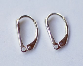 Sterling Silver Lever Back Earring Findings for Jewelry Making, 9mm x 16mm, STE-1