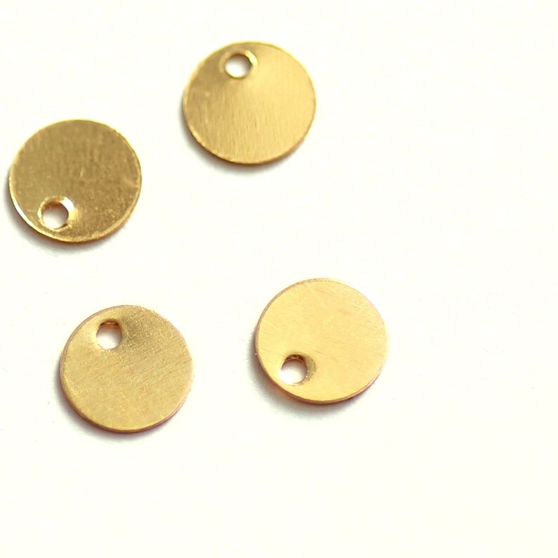 6mm Goldfilled Stamping Blanks, 28 Gauge Round Tags, 0.9mm Hole, Plain