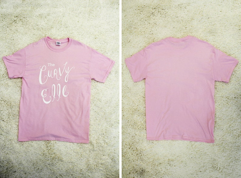 CURVY ELLE Pink Logo T-Shirt Unisex Size M-5X image 4