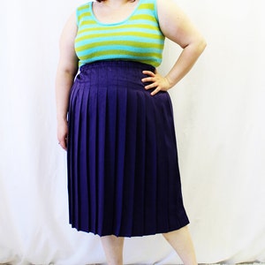 FINAL SALE Plus Size Vintage Blue & Green Stripe Sweater Knit Tank Top Size 12/14 image 4