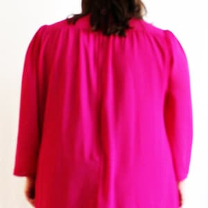 Plus Size Vintage Fuchsia Chiffon Mini Trapeze Dress Size 22W image 4