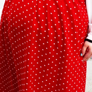 Plus Size Vintage Red & White Polka Dot Midi Skirt Size L 12/14 image 5