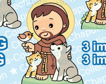 Clipart St. Francis of Assisi Set 225 - Instant Download