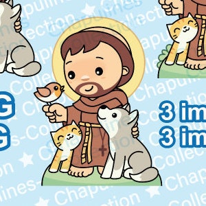Clipart St. Francis of Assisi Set 225 - Téléchargement instantané